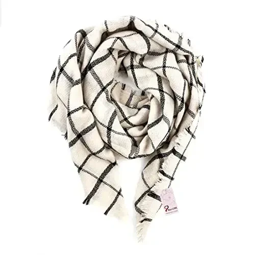 Neal LINK Women's Plaid Scarf Blanket Wrap Warm Tartan Checked Shawl Tartan Scarves PasModazoneina Cape - 5