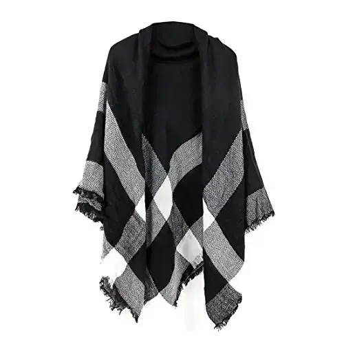 Neal LINK Women's Plaid Scarf Blanket Wrap Warm Tartan Checked Shawl Tartan Scarves PasModazoneina Cape 