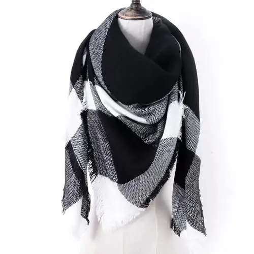 Neal LINK Women's Plaid Scarf Blanket Wrap Warm Tartan Checked Shawl Tartan Scarves PasModazoneina Cape - 2