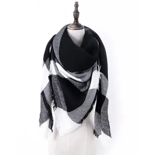 Neal LINK Women's Plaid Scarf Blanket Wrap Warm Tartan Checked Shawl Tartan Scarves PasModazoneina Cape - 5