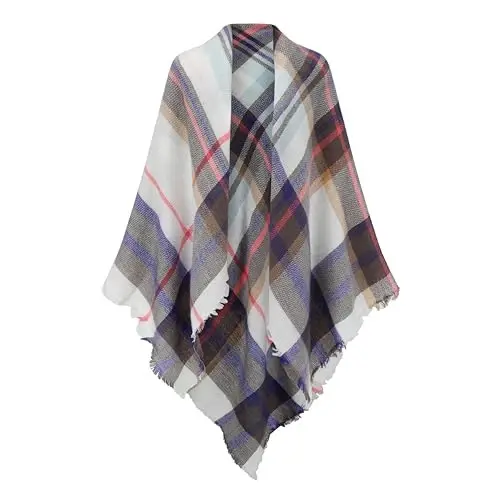 Neal LINK Women's Scarves Wraps Warm Blanket Scarf Shawl Winter Plaid Scarfs for Women - 1