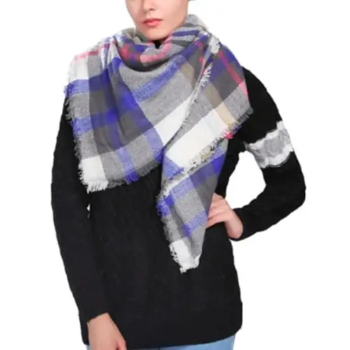 Neal LINK Women's Scarves Wraps Warm Blanket Scarf Shawl Winter Plaid Scarfs for Women - 3