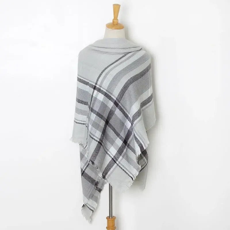 Neal LINK Women's Plaid Scarf Blanket Wrap Warm Tartan Checked Shawl Tartan Scarves PasModazoneina Cape - 2