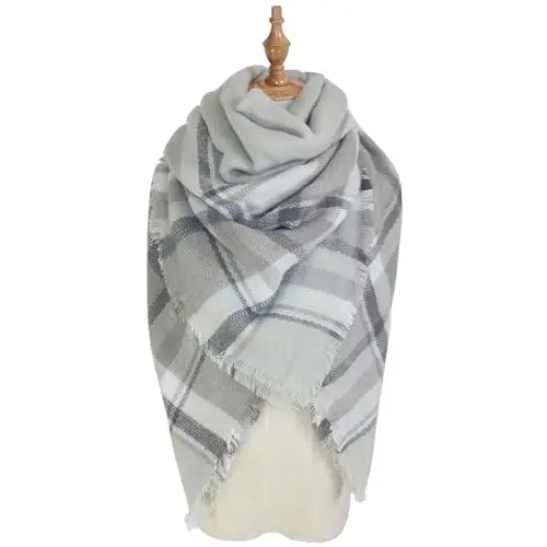 Neal LINK Women's Plaid Scarf Blanket Wrap Warm Tartan Checked Shawl Tartan Scarves PasModazoneina Cape - 4