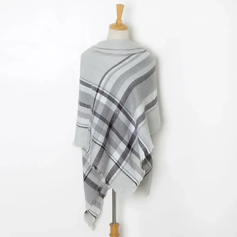 Neal LINK Women's Plaid Scarf Blanket Wrap Warm Tartan Checked Shawl Tartan Scarves PasModazoneina Cape - 2