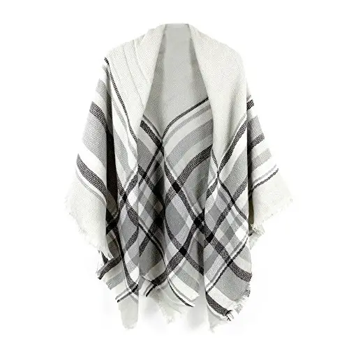 Neal LINK Women's Plaid Scarf Blanket Wrap Warm Tartan Checked Shawl Tartan Scarves PasModazoneina Cape - NEAL