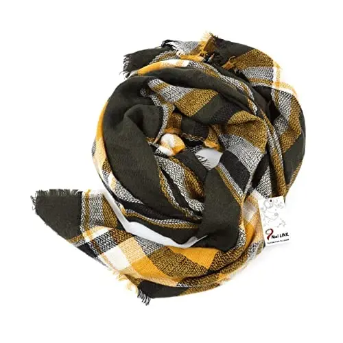 Neal LINK Women's Plaid Scarf Blanket Wrap Warm Tartan Checked Shawl Tartan Scarves PasModazoneina Cape - 5