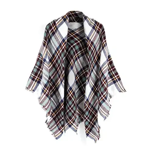 Neal LINK Women's Plaid Scarf Blanket Wrap Warm Tartan Checked Shawl Tartan Scarves PasModazoneina Cape - 1
