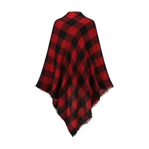 Neal LINK Women's Plaid Scarf Blanket Wrap Warm Tartan Checked Shawl Tartan Scarves PasModazoneina Cape - 5