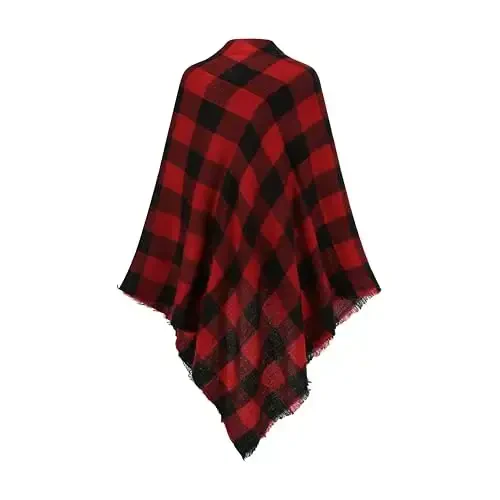Neal LINK Women's Plaid Scarf Blanket Wrap Oversized Chunky Scarves Tartan Shawls - 5