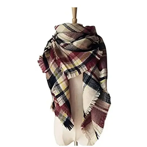 Neal LINK Women's Plaid Scarf Blanket Wrap Warm Tartan Checked Shawl Tartan Scarves PasModazoneina Cape - 5