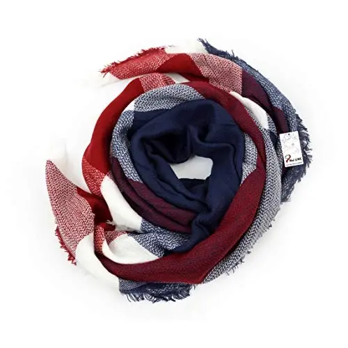 Neal LINK Women's Plaid Scarf Blanket Wrap Warm Tartan Checked Shawl Tartan Scarves PasModazoneina Cape - 6