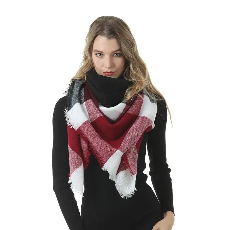 Neal LINK Women's Plaid Scarf Blanket Wrap Warm Tartan Checked Shawl Tartan Scarves PasModazoneina Cape - 3
