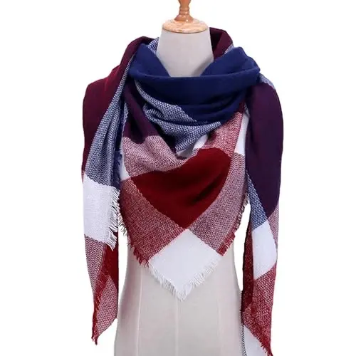 Neal LINK Women's Plaid Scarf Blanket Wrap Warm Tartan Checked Shawl Tartan Scarves PasModazoneina Cape - 4