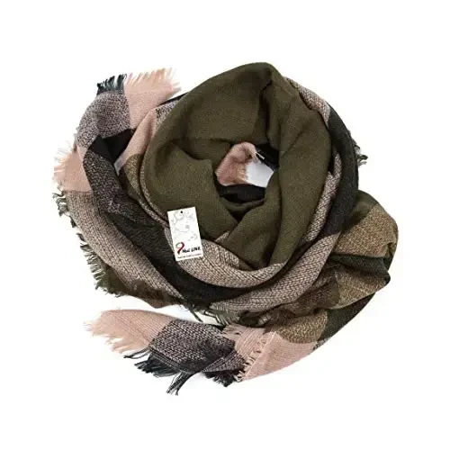 Neal LINK Women's Plaid Scarf Blanket Wrap Warm Tartan Checked Shawl Tartan Scarves PasModazoneina Cape - 3