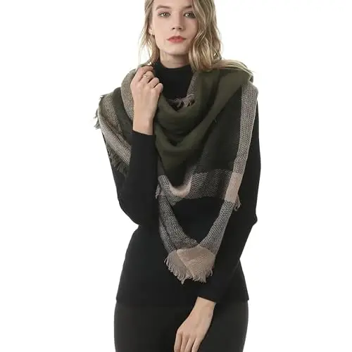 Neal LINK Women's Plaid Scarf Blanket Wrap Warm Tartan Checked Shawl Tartan Scarves PasModazoneina Cape - 4