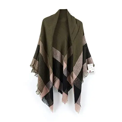 Neal LINK Women's Plaid Scarf Blanket Wrap Warm Tartan Checked Shawl Tartan Scarves PasModazoneina Cape - NEAL