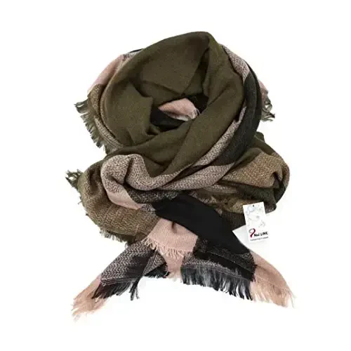 Neal LINK Women's Plaid Scarf Blanket Wrap Oversized Chunky Scarves Tartan Shawls - MODAZONE (1)