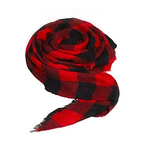 Neal LINK Women's Plaid Scarf Blanket Wrap Oversized Chunky Scarves Tartan Shawls - 6