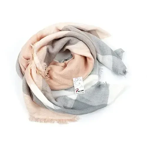 Neal LINK Women's Plaid Scarf Blanket Wrap Oversized Chunky Scarves Tartan Shawls - 5