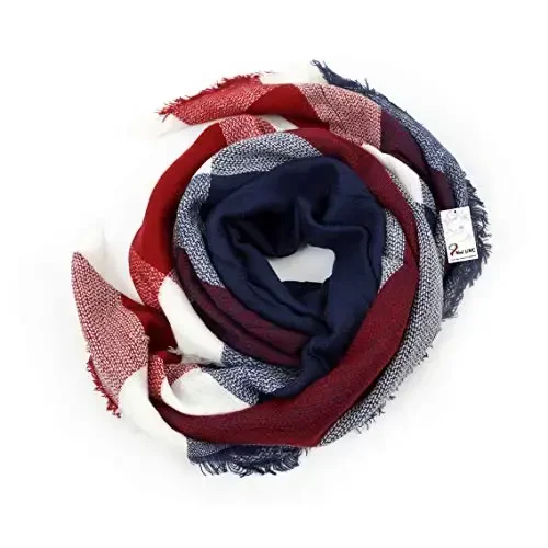 Neal LINK Women's Plaid Scarf Blanket Wrap Warm Tartan Checked Shawl Tartan Scarves PasModazoneina Cape - 6