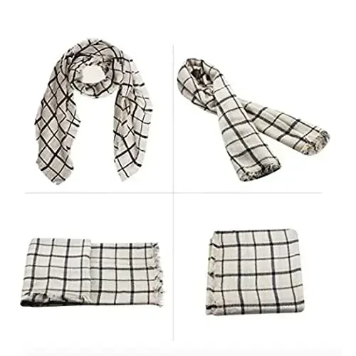 Neal LINK Women's Plaid Scarf Blanket Wrap Warm Tartan Checked Shawl Tartan Scarves PasModazoneina Cape - 6