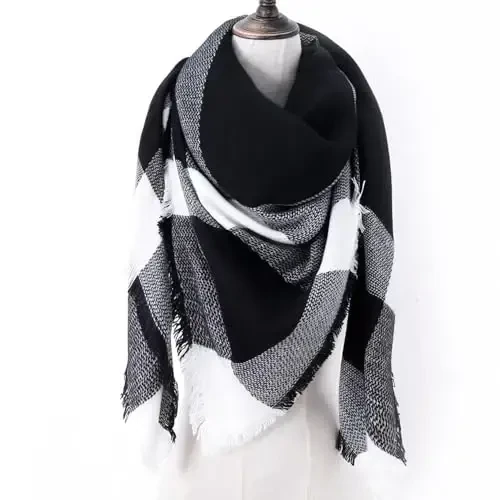 Neal LINK Women's Plaid Scarf Blanket Wrap Warm Tartan Checked Shawl Tartan Scarves PasModazoneina Cape - 2