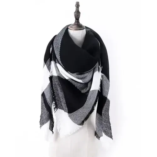 Neal LINK Women's Plaid Scarf Blanket Wrap Warm Tartan Checked Shawl Tartan Scarves PasModazoneina Cape - 5