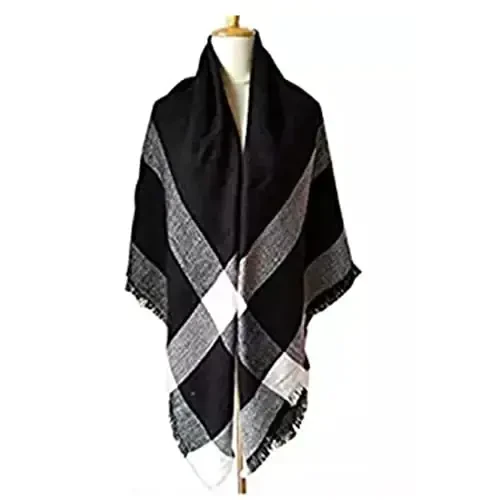 Neal LINK Women's Plaid Scarf Blanket Wrap Warm Tartan Checked Shawl Tartan Scarves PasModazoneina Cape - 6