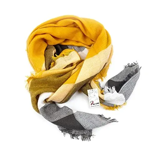 Neal LINK Women's Plaid Scarf Blanket Wrap Warm Tartan Checked Shawl Tartan Scarves PasModazoneina Cape - 4