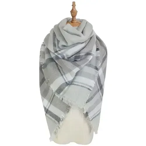 Neal LINK Women's Plaid Scarf Blanket Wrap Warm Tartan Checked Shawl Tartan Scarves PasModazoneina Cape - 4
