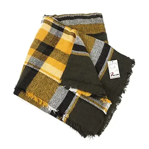 Neal LINK Women's Plaid Scarf Blanket Wrap Warm Tartan Checked Shawl Tartan Scarves PasModazoneina Cape - 4