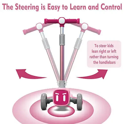 Небьющийся и никогда не падающий 2-в-1 самокат для детей с 3 колесами для мальчиков и девочек в возрасте от 3 до 14 лет, регулируемая высота и съемное сиденье, расширенная нескользящая платформа, более безопасный для начинающих малышей - 5