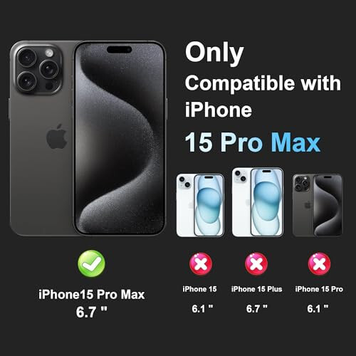 NEBODON 5 in 1 iPhone 15 Pro or iPhone 15 Pro Max Magnetic Case + 2X Screen Protector + 2X Camera Lens Protector, Transparent Slim Fit Case - Clear (iPhone 15 Pro Max) - 7