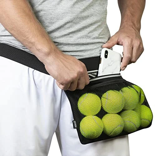 Nebudo Tennis Ball Band Holder Pickleball Tennis Balls Pickleballs Holding Accessory for Women Skirt Men Waist Hip Bags Accessories Pouch Sack Pickle Ball Bag Carrier Gear Band Travel Pocket 8-Balls - 3