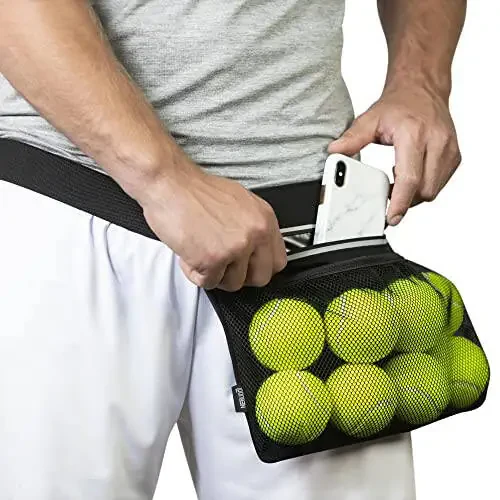 Nebudo Tennis Ball Band Holder Pickleball Tennis Balls Pickleballs Holding Accessory for Women Skirt Men Waist Hip Bags Accessories Pouch Sack Pickle Ball Bag Carrier Gear Band Travel Pocket 8-Balls - 3