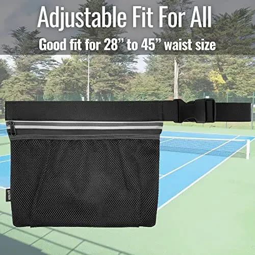 Nebudo Tennis Ball Band Holder Pickleball Tennis Balls Pickleballs Holding Accessory for Women Skirt Men Waist Hip Bags Accessories Pouch Sack Pickle Ball Bag Carrier Gear Band Travel Pocket 8-Balls - 4