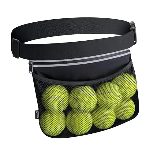 Nebudo Tennis Ball Band Holder Pickleball Tennis Balls Pickleballs Holding Accessory for Women Skirt Men Waist Hip Bags Accessories Pouch Sack Pickle Ball Bag Carrier Gear Band Travel Pocket 8-Balls - 6