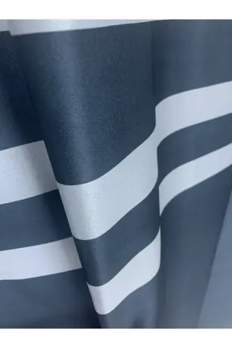 Nebumu Roma Bordürlü Pileli Fon Perde-Gri Antrasit - 5