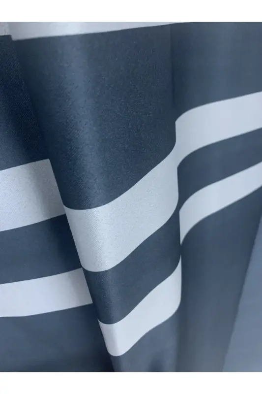 Nebumu Roma Bordürlü Pileli Fon Perde-Gri Antrasit - 5