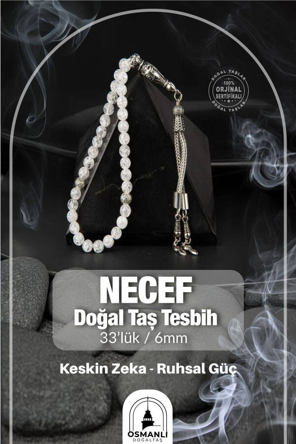 Necef doğal taş tesbih, 33 lü, 6 mm. - 1