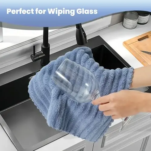 Neessno 12 Pack Cleaning Cloth,Ultra Soft Absorbent Quick Drying Microfiber Cleaning Rags,No Scratches,Reusable,Washable,Lint Free Cleaning Towels for Kitchen,Window,Glass,car,11.8