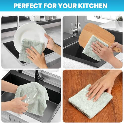 Neessno 12 Pack Cleaning Cloth,Ultra Soft Absorbent Quick Drying Microfiber Cleaning rags,No scratches,Reusable,Washable,Lint Free Cleaning Towels for Kitchen,Window,Glass,car,11.8