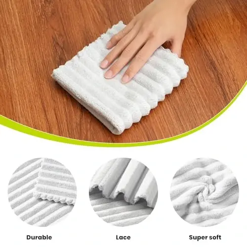 Neessno 12 Pack Tozalash Mato, Ultra Yumshoq Singdiruvchi Tez Quriydigan Mikrofiber Tozalash Latta, Chizilmaydi, Qayta Ishlatiladigan, Yuviladigan, Tuk Qoldirmaydigan Oshxona, Oyna, Shisha, Avtomobil uchun Tozalash Sochiqlari, 11,8