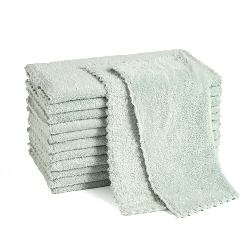 Neessno 12 Pack Cleaning Cloth,Ultra Soft Absorbent Quick Drying Microfiber Cleaning rags,No scratches,Reusable,Washable,Lint Free Cleaning Towels for Kitchen,Window,Glass,car,11.8