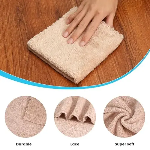 Neessno 12 Pack Cleaning Cloth,Ultra Soft Absorbent Quick Drying Microfiber Cleaning Rags,No Scratches,Reusable,Washable,Lint Free Cleaning Towels for Kitchen,Window,Glass,car,11.8