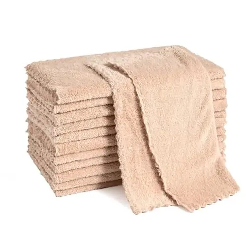 Neessno 12 Pack Cleaning Cloth,Ultra Soft Absorbent Quick Drying Microfiber Cleaning Rags,No Scratches,Reusable,Washable,Lint Free Cleaning Towels for Kitchen,Window,Glass,car,11.8