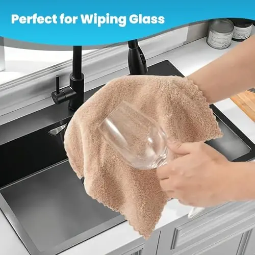 Neessno 12 Pack Cleaning Cloth,Ultra Soft Absorbent Quick Drying Microfiber Cleaning Rags,No Scratches,Reusable,Washable,Lint Free Cleaning Towels for Kitchen,Window,Glass,car,11.8