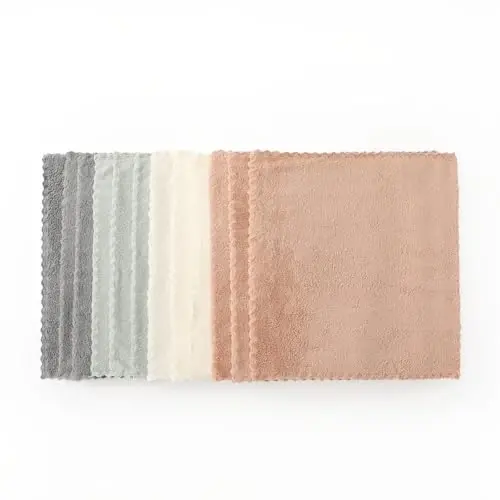 Neessno 12 Pack Cleaning Cloth,Ultra Soft Absorbent Quick Drying Microfiber Cleaning rags,No scratches,Reusable,Washable,Lint Free Cleaning Towels for Kitchen,Window,Glass,car,11.8