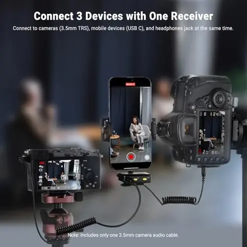 Neewer CM28 Wireless Lavalier Microphone System with Charging Case Noise Canceling 4GB Storage 9Hrs Recording 48KHz 16 Bit Uncompressed Audio Lapel Mic Compatible with iPhone iPad Android PC Camera - 2